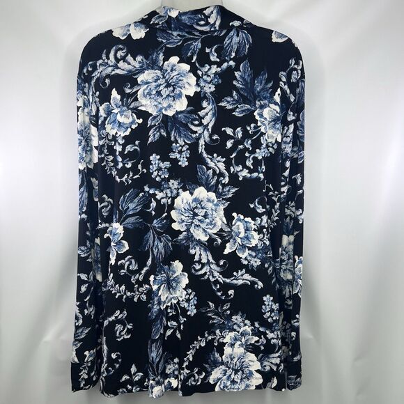 NWT Soma Cool Nights Notch Collar Boudoir Floral Black Top Sz XL Long Sleeve - Picture 13 of 14